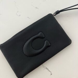 Black Leather Wristlet